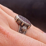 Сребрен прстен од октагон агат | Подарок за неа | Прилагодено Ringвонење | Подарок за Него | Отомански | 925 сребро | Вкусни прстени | Подароци за невеста