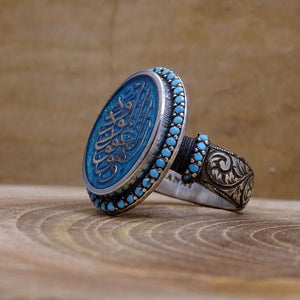 Zilveren ring in blauwe steen | Handgemaakte damesring | Zegelring | Edelsteen Ring | Cadeau voor haar | Diamant geslepen ring | Sierlijke Ring