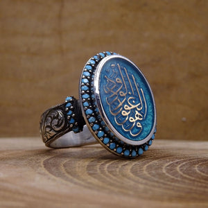 انگشتر نقره استرلینگ سنگ آبی | انگشتر زنانه دست ساز | انگشتر | انگشتر سنگ قیمتی | هدیه برای او | انگشتر برش الماس | حلقه خوش طعم