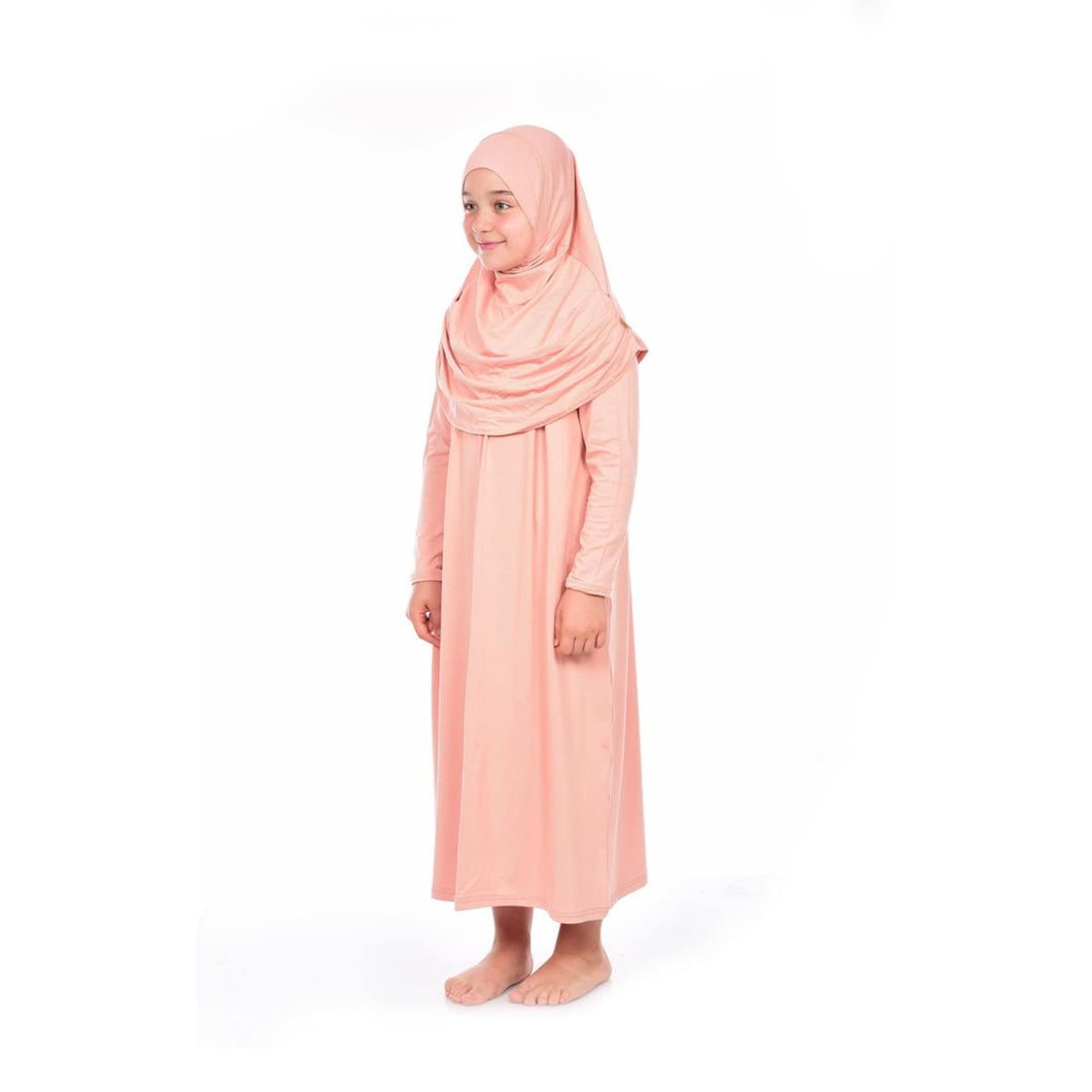 Prayer Dress Kids Abaya | Soft Pink Muslim Kids | Kid Khimar Jilbab | Kid Jalabiya| Islamic Kid Dress | Dress for Girls | Girls Prayer Dress