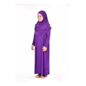 Prayer Dress Kids Abaya | Purple Muslim Kids| Kid Khimar Jilbab |Kid Jalabiya | Islamic Kid Dress| Dress for Girls | Girls Prayer Dress