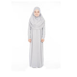 Prayer Dress Kids Abaya | Grey Muslim Kids| Kid Khimar | Kid Jilbab |Kid Jalabiya | Islamic Kid Dress| Dress for Girls | Girls Prayer Dress