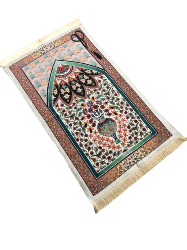 Prayer Mat | Ultra Lux Chenille Prayer Rug | Woven Sajdah | Musalla | Janamaz | Unique Islamic Gift | Rainbow Peacock Prayer Mat