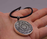 Double Sided Circle Medallion, Handmade 925 Sterling Silver Medallion, Necklace, Silver Pendant , Embroidered Jewelry, Gift for Muslim