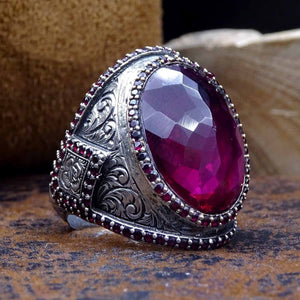 Ruby Topaz sølvring, ideel gave, smykkegave, gave til hende, sterling sølvring, brudegaver, gave til brud, rubinstenring