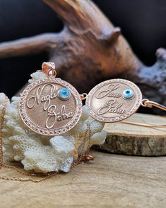 Personalised Silver Name Necklace, Gift to Her, Bride Gifts, Custom Pendant, Arabic Art, Silver Chain, Ideal Gift, Silver Jewelry Set