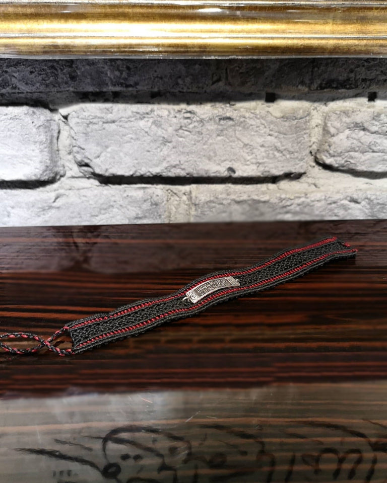 Custom Engraved Bracelet, Knitted Wristband, Personalized Leather Bracelets, Custom Unisex Leather Bracelet