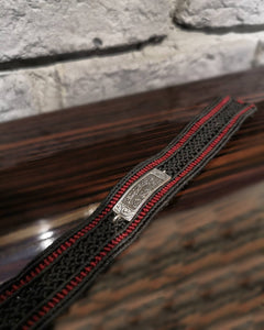 Custom Engraved Bracelet, Knitted Wristband, Personalized Leather Bracelets, Custom Unisex Leather Bracelet