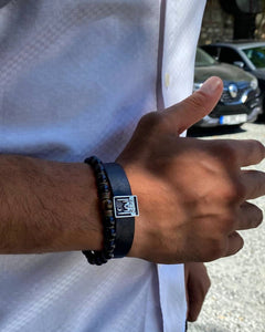 925 Silver Bracelet, Leather Bracelet, Dainty Bangle, Bracelet for Men,Mosque Bracelet, Ideal gift, Gift For Him, Gift for Men, Gift for Her