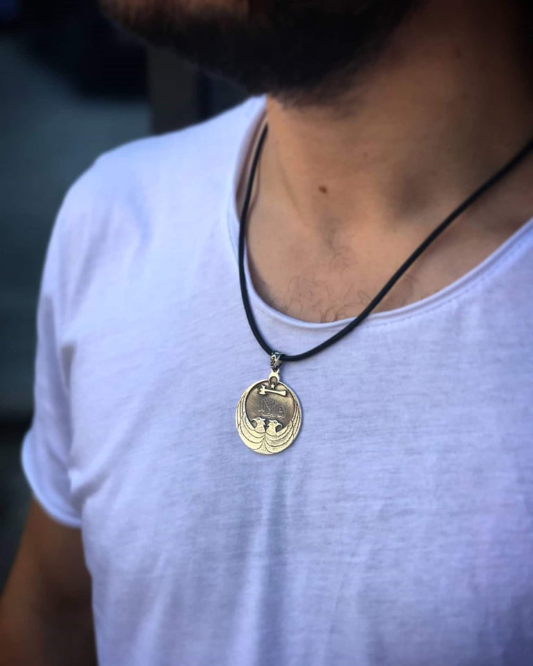 Seljuk Eagle Necklace, Handmade Silver Medallion, Ottoman Necklace, Silver Necklace, Islamic Necklace, Muslim gift, Gift for Him,