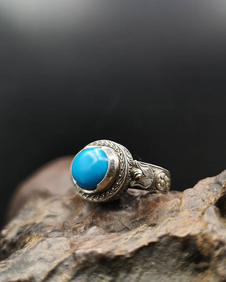 Blue Stone Silver Ring | Handmade Women Ring | Signet Ring | Gemstone Ring | Gift for Her |  Dainty Rings