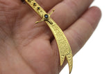 Handmade Gold Plated 925 Sterling Silver Zulfiqar Necklace, Silver Necklace, Ottoman Calligraphy Jewelry, Custom Jewelry