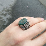 Custom Name Engraved Aqeeq Stone Ring, Personalised Ottoman Calligraphy Silver Ring, Unique Islamic Gift for Men, islamic calligraphy art