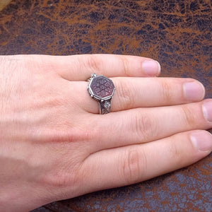 Achthoekige Agaat Zilveren Ring | Cadeau voor haar | Aangepaste ring | Cadeau voor hem | Ottomaanse | 925 Sterling Zilver | Sierlijke ringen | Bruid Geschenken