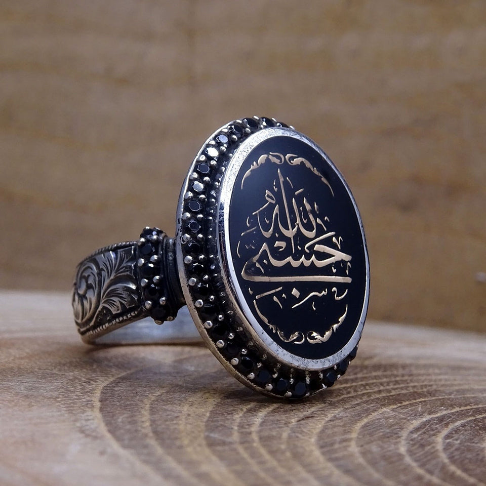 Sort sten sterling sølv ring | Håndlavet kvinders ring | Signet Ring | Ædelstenring | Gave til hende | Diamantskåret ring | Dainty Ring