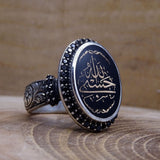 Кольцо из стерлингового серебра с черным камнем | Женское кольцо ручной работы | Перстень-печатка | Кольцо с драгоценным камнем | Подарок для нее | Кольцо с бриллиантовой огранкой | Изысканное кольцо