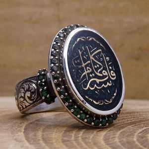 Кольцо из стерлингового серебра с зеленым камнем | Женское кольцо ручной работы | Перстень-печатка | Кольцо с драгоценным камнем | Подарок для нее | Кольцо с бриллиантовой огранкой | Изысканное кольцо