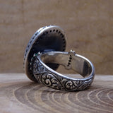 ग्रीन स्टोन स्टर्लिंग सिल्वर रिंग | हस्तनिर्मित महिला अँगूठी | सिग्नेट रिंग | रत्न की अंगूठी | उसके लिए उपहार | डायमंड कट रिंग | सुंदर अँगूठी
