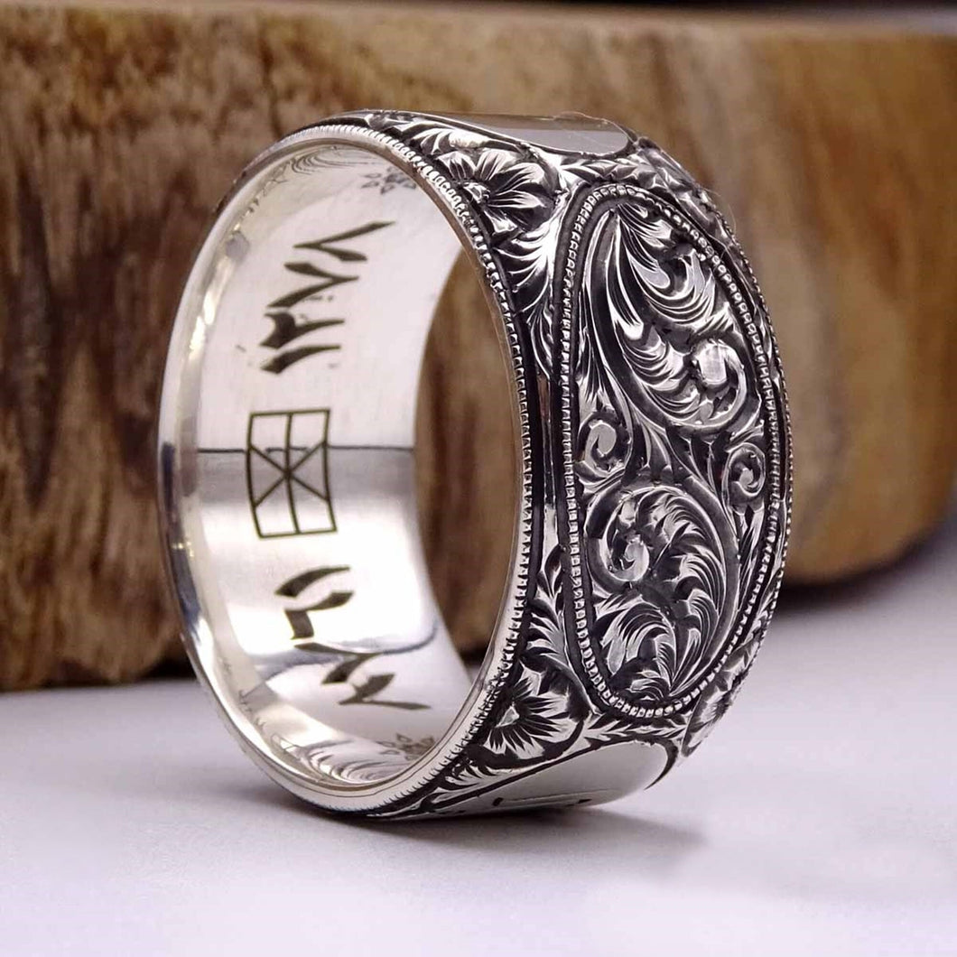 Tungsten Men Ring Wedding Band Free DIY Personalized Engraving ID Name  Initials | eBay