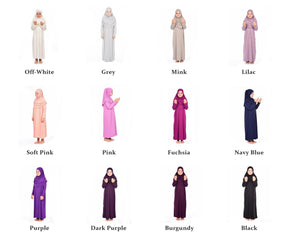 Molitvena haljina Kids Abaya | Tamnoljubičasta muslimanska djeca | Kid Khimar Jilbab | Kid Jalabiya | Islamska dječja haljina | Haljina za djevojčice | Haljina za djevojke