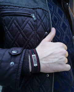 Custom Engraved Bracelet, Knitted Wristband, Personalized Leather Bracelets, Custom Unisex Leather Bracelet