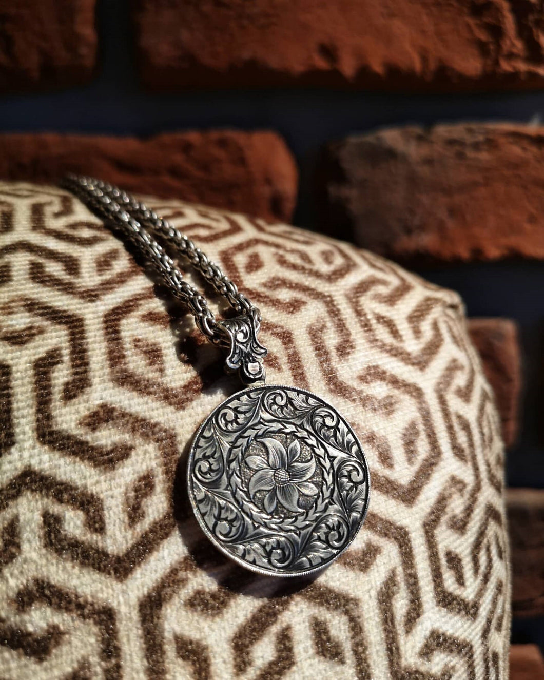 Silver Medallion Necklace, Handmade Silver Medallion, Ottoman Necklace, Silver Necklace, Islamic Necklace, Muslim Gift, Gift for Her
