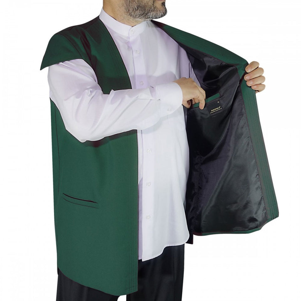 Green Sufi Vest | Traditional Ottoman Khaydari Vest | Haqqani Naqshibandi Qadiri Dervish Vest