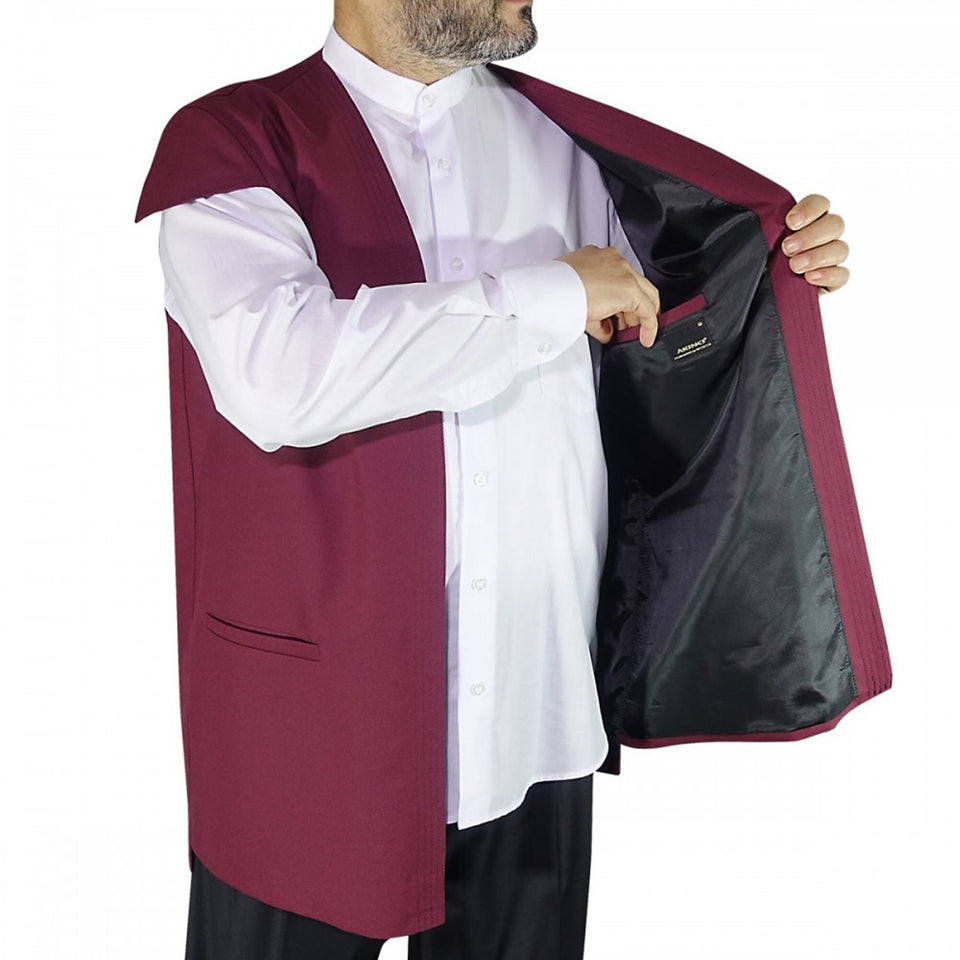 Bordeaux Sufi Vest | Traditional Ottoman Khaydari Vest | Haqqani Naqshibandi Qadiri Dervish Vest