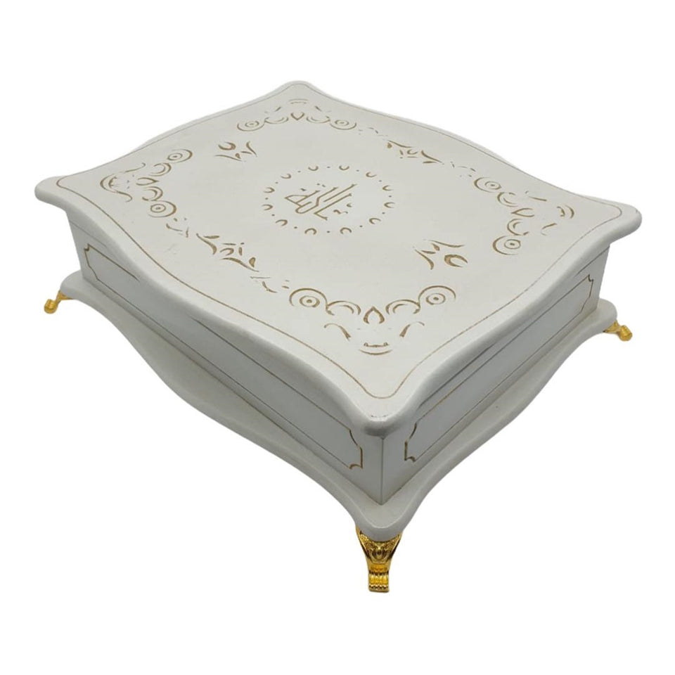 White Quran Gift Box Set | Quran in Wooden Box Case | Special Gift for Ramadan | Eid Gift Quran Gift Set