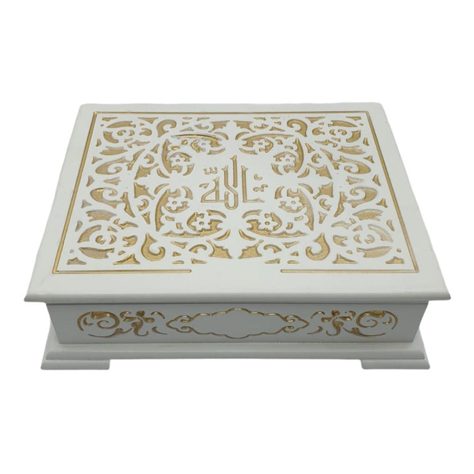 White Quran Gift Box Set 2 | Lux Quran in Wooden Box Case | Special Gift for Ramadan | Eid Gift Quran Gift Set