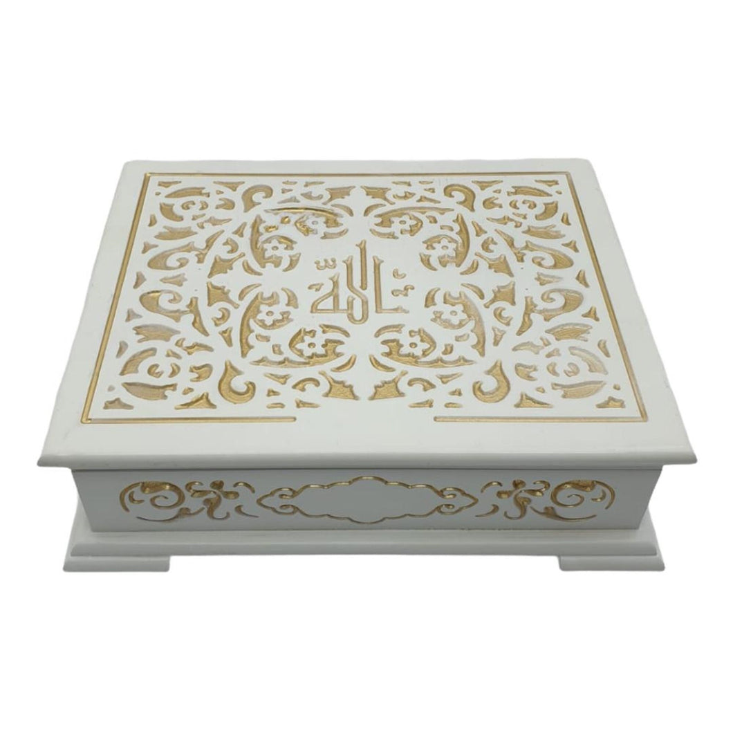 White Quran Gift Box Set 2 | Lux Quran in Wooden Box Case | Special Gift for Ramadan | Eid Gift Quran Gift Set