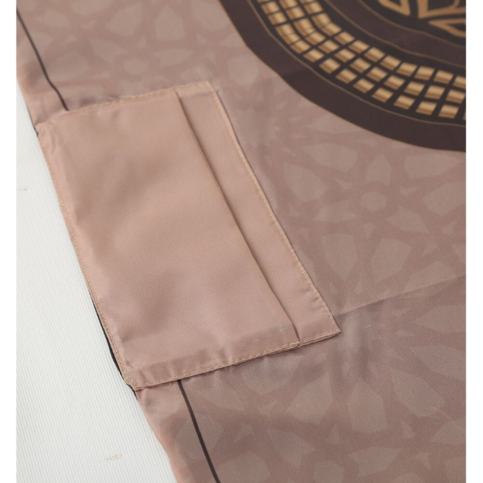 Travel Prayer Mat Brown | Portable Prayer Mat | Pocket Sejadah | Lux Musallah | Prayer Rug | Janamaz | Islamic Gift | Ramadan Gift