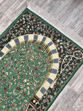 Green Flower Bouquet Prayer Mat, Prayer Mat with Tasbeeh, Prayer Rug, Muslim Janamaz, Sajadah Cantik , Islamic Gifts YSLM62