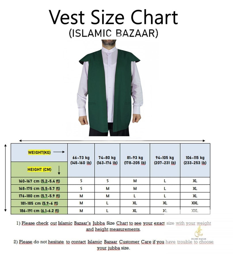 Pick Your Color Sufi Vest | Traditional Ottoman Khaydari Vest | Haqqani Naqshibandi Qadiri Dervish Vest