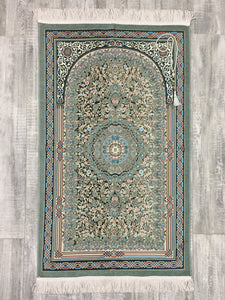 Genuine Green Flower Bouquet Prayer Mat, Prayer Mat with Tasbeeh, Prayer Rug, Muslim Janamaz, Sajadah Cantik , Islamic Gifts