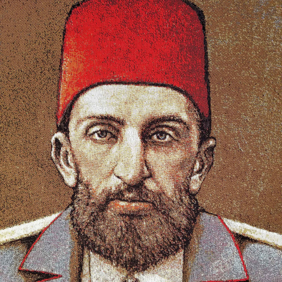 Payitaht Abdulhamid The Last Emperor Tapestry Wall Hanging | Woven Portrait Wall Art | Unframed Goblen | Sultans Wall Decor