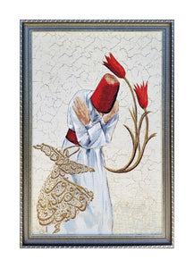 Whirling Dervish Tapestry Wall Hanging | Woven Whirling Dervish Wall Art | Unframed Goblen | Dervish Wall Decor