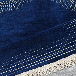 Royal Blue Lux Prayer Mat, Prayer Mat with Tasbeeh, Prayer Rug, Muslim Janamaz, Sajjada, Turkish Rug, Islamic Gift