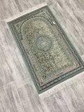 Genuine Green Flower Bouquet Prayer Mat, Prayer Mat with Tasbeeh, Prayer Rug, Muslim Janamaz, Sajadah Cantik , Islamic Gifts