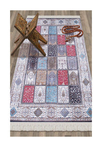 Patchwork Soft Padded Prayer Rug, Cotton Bottom Layer Janamaz, Kilim Style Soft Prayer Rug, Kilim Sajdah Musalla