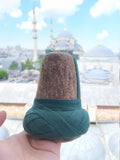 असली हस्तनिर्मित सूफी व्हर्लिंग दरवेश टोपी, मिनी मौलवीय टोपी, मूल पगड़ी टोपी DESTAR, इस्लामी टेबल गहने