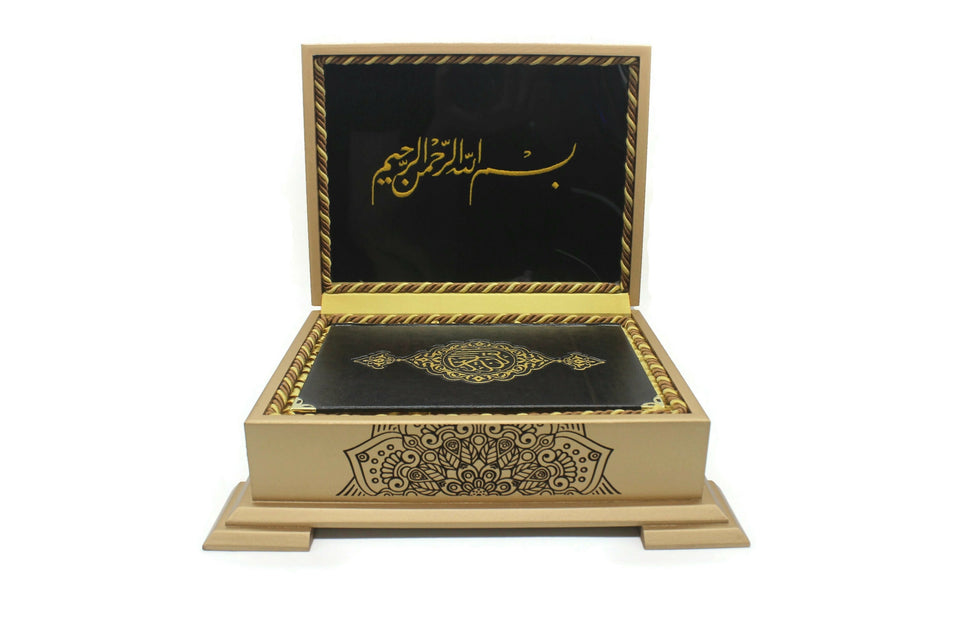 Personalised Quran Gift Set | Leather Quran in Wooden Box | Fathers Day Gift | Personalized Favor | Quran Book | Arabic Quran | Eid Gift