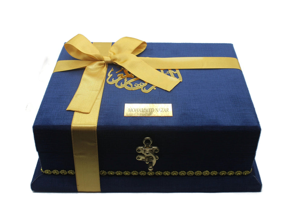 Quran, 99 Kuka Tasbih, Prayer Rug in Velvet Gift Box, Islamic Gift For Dad, Lux Islamic Gift Box, Gift For Him, fathers day gift