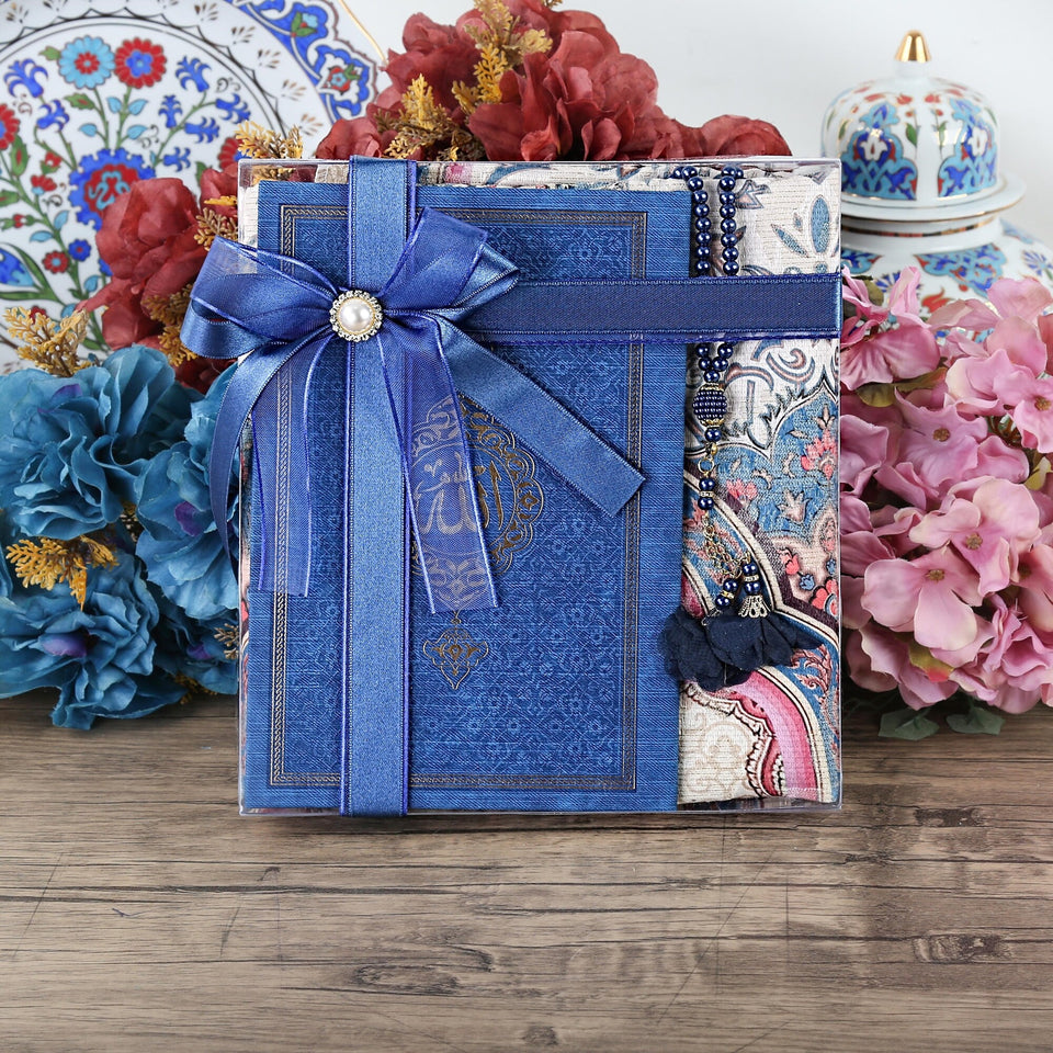 Islamic Gift Set | Luxury Prayer Rug, Tasbih, Yaseen Set | Hajj Favors | Personalized Gift | Customize Islamic Gift | Muslim Gift Set | NB