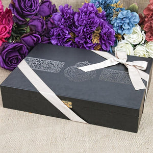 Special Design Black Wooden Gift Box | Kaaba Design Quran | Personalized Gift | Prayer Mat | Wallet | Essence | Taqiyyah | 33 Bead Tasbeeh