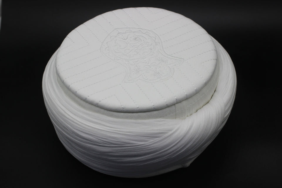 Handmade White Nalain Pak Imama | Muslim Mens Hat | Kufi Cap | Muslim Prayer Cap | Turban | Islamic Hat for Daily Prayers