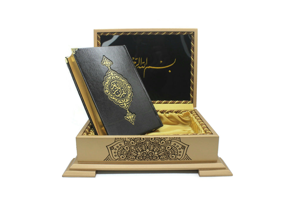 Personalised Quran Gift Set | Leather Quran in Wooden Box | Fathers Day Gift | Personalized Favor | Quran Book | Arabic Quran | Eid Gift