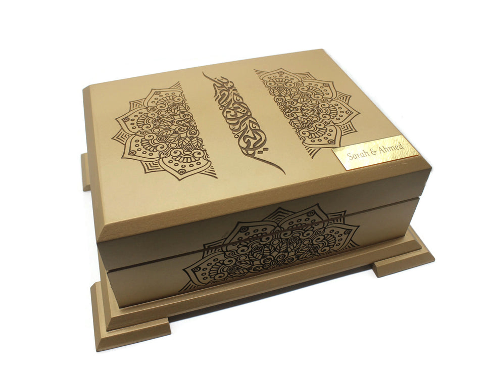 Personalised Quran Gift Set | Leather Quran in Wooden Box | Fathers Day Gift | Personalized Favor | Quran Book | Arabic Quran | Eid Gift