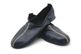 Genuine Leather Blue Babouche Slippers Handmade from Soft Leather, Traditional babouche slippers, WOMENS traditional shoes, Home Shoes