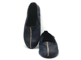 Genuine Leather Blue Babouche Slippers Handmade from Soft Leather, Traditional babouche slippers, WOMENS traditional shoes, Home Shoes